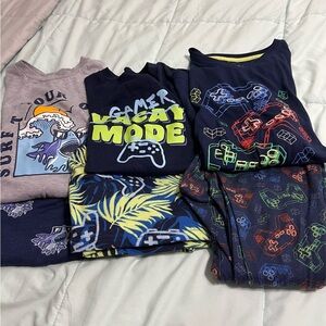 Lot of 3 boys pj’s 2 short sleeve and 1 set long sleeve with long pants